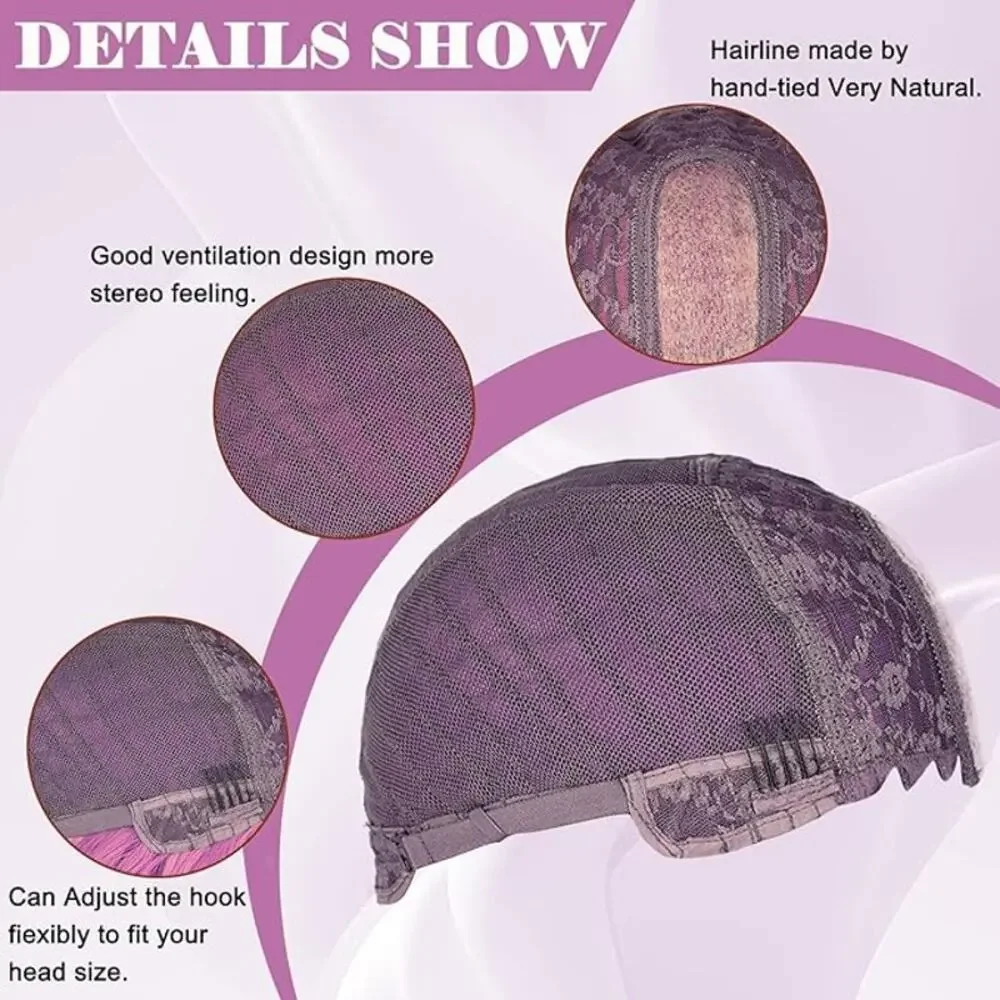 Long Purple Wavy Wig for Women 26 